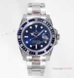 (ROF)Swiss Grade Replica Rolex Submariner Royal blue Diamond Watch Diamonds on lugs